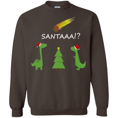 Christmas T-shirt Funny Dinosaus Santaaa Dark Chocolate