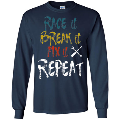 Mechanic T-shirt Race It Break It Fix It Repeat Navy