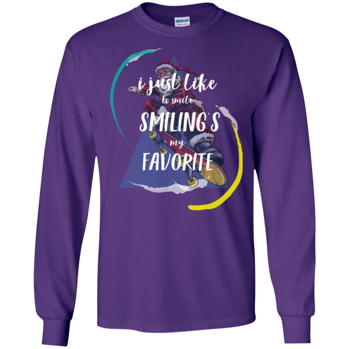 Christmas T-shirt I Just Like To Smile Smiling My Favorite Purple