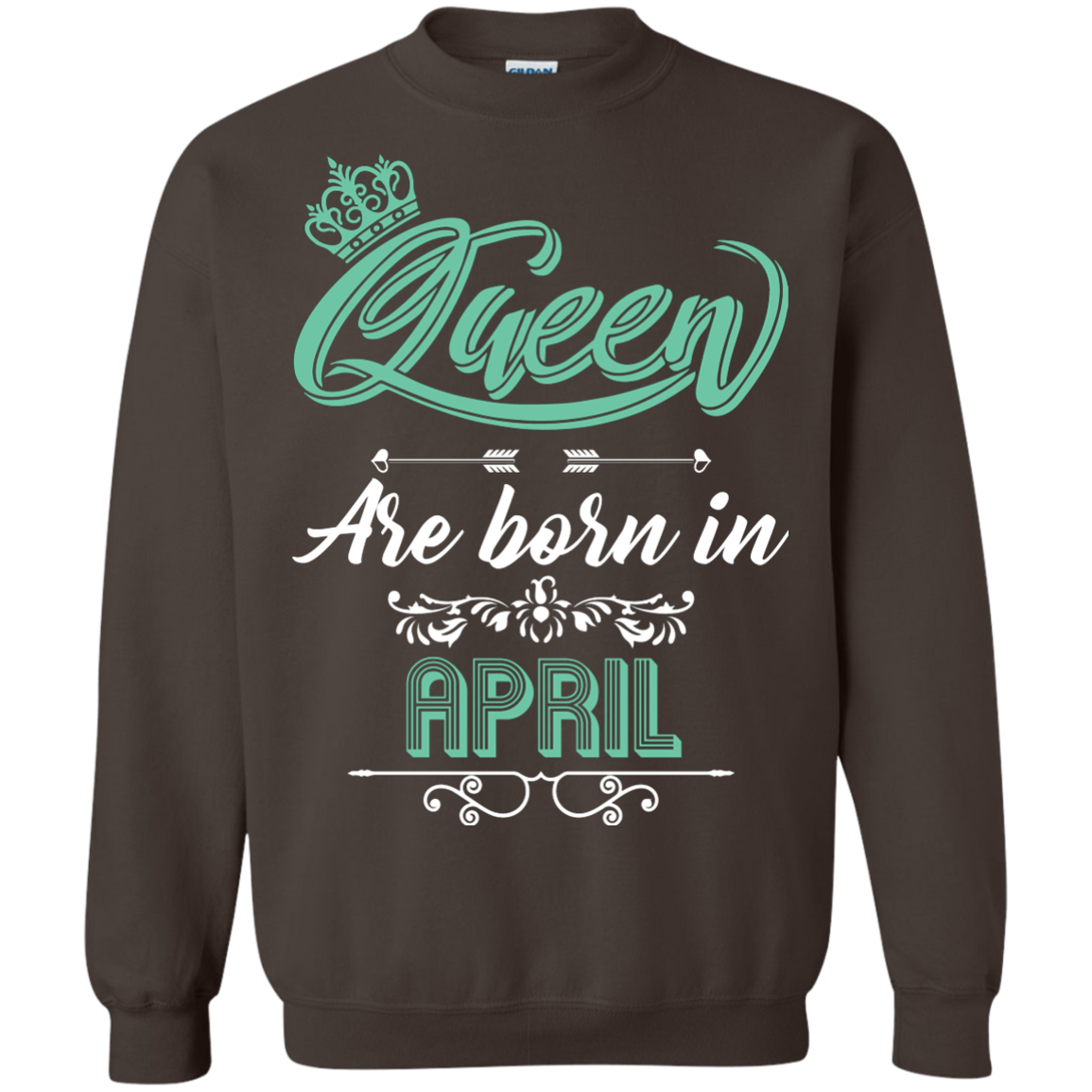 Brithday T-Shirt Queen Are Born In April Dark Chocolate