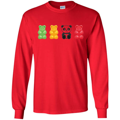 Bear Lover T-shirt Cute Panda Candy Bear Red