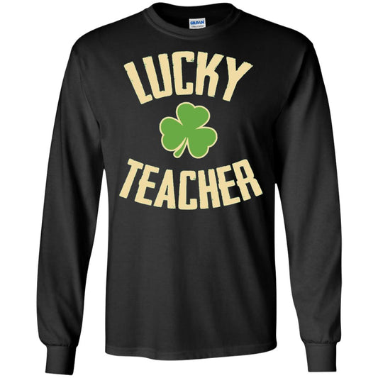 Lucky Teacher Shirt St. Patrick_s Day T-shirt Black