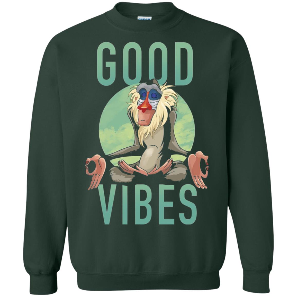 Disney Lion King Rafiki Meditate Good Vibes Graphic T-shirt Forest Green