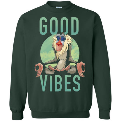 Disney Lion King Rafiki Meditate Good Vibes Graphic T-shirt Forest Green
