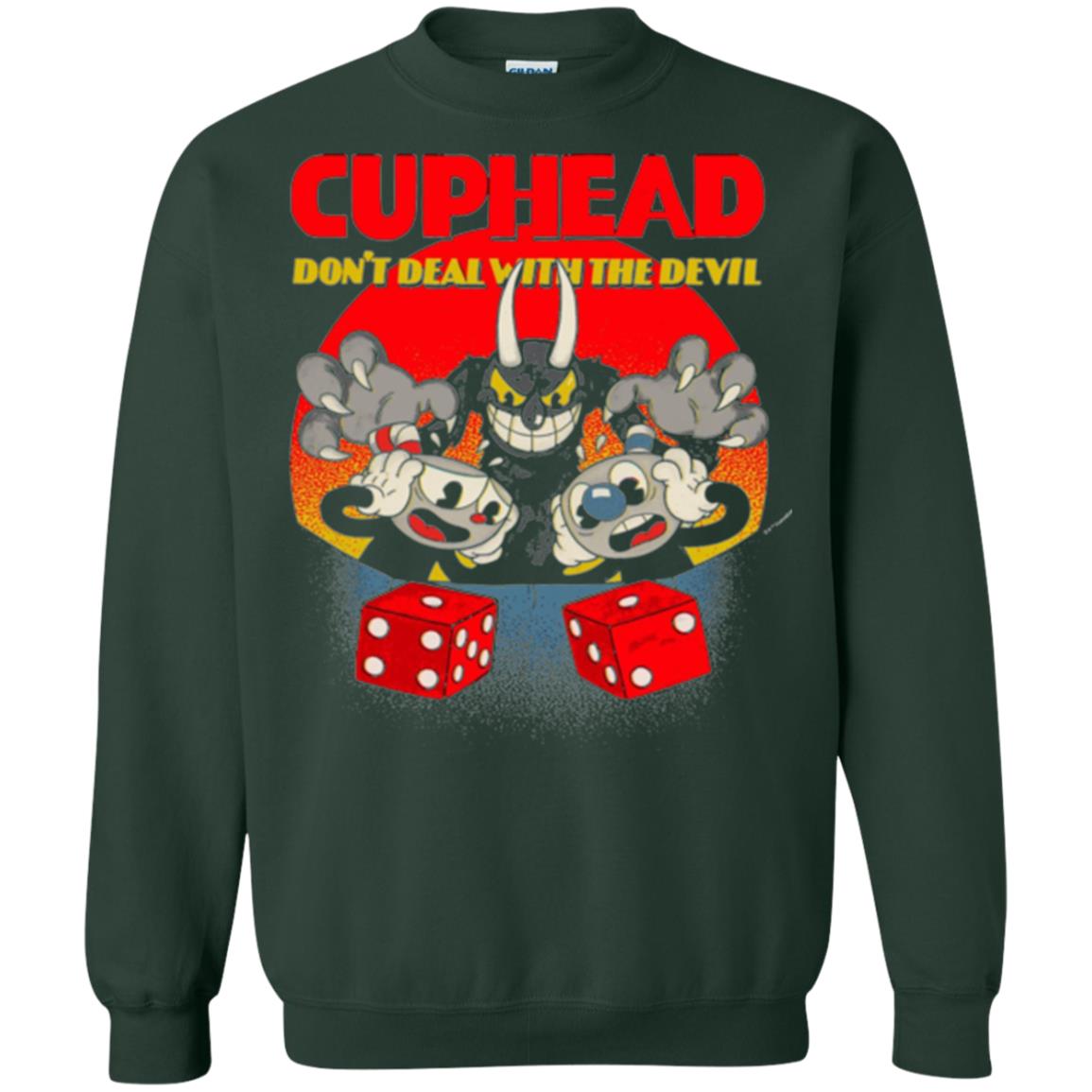Video Game T-shirt Cuphead And Mugman Devil_s Dice Forest Green