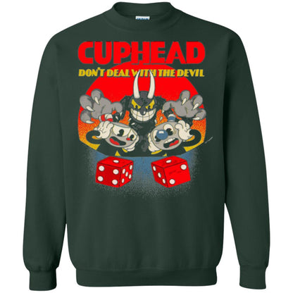 Video Game T-shirt Cuphead And Mugman Devil_s Dice Forest Green