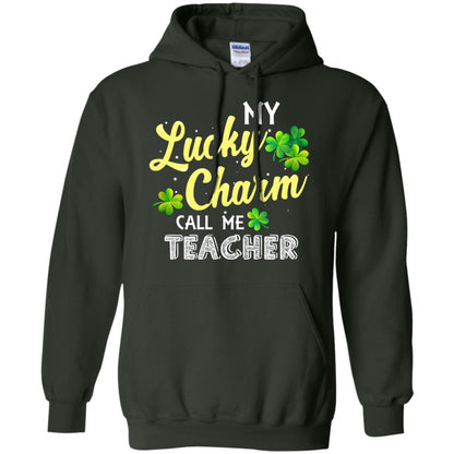 My Lucky Charms Call Me Teacher Saint Patrick_s Day Gift Shirt For Teacher Forest Green