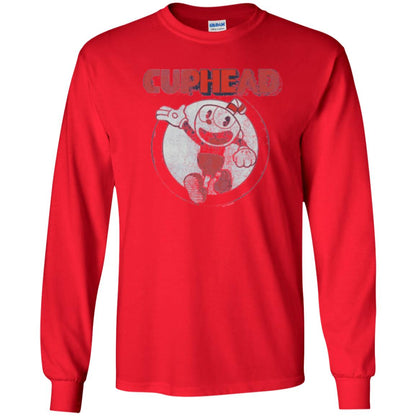 Cuphead T-shirt Cuphead Waving Circle Portrait Red