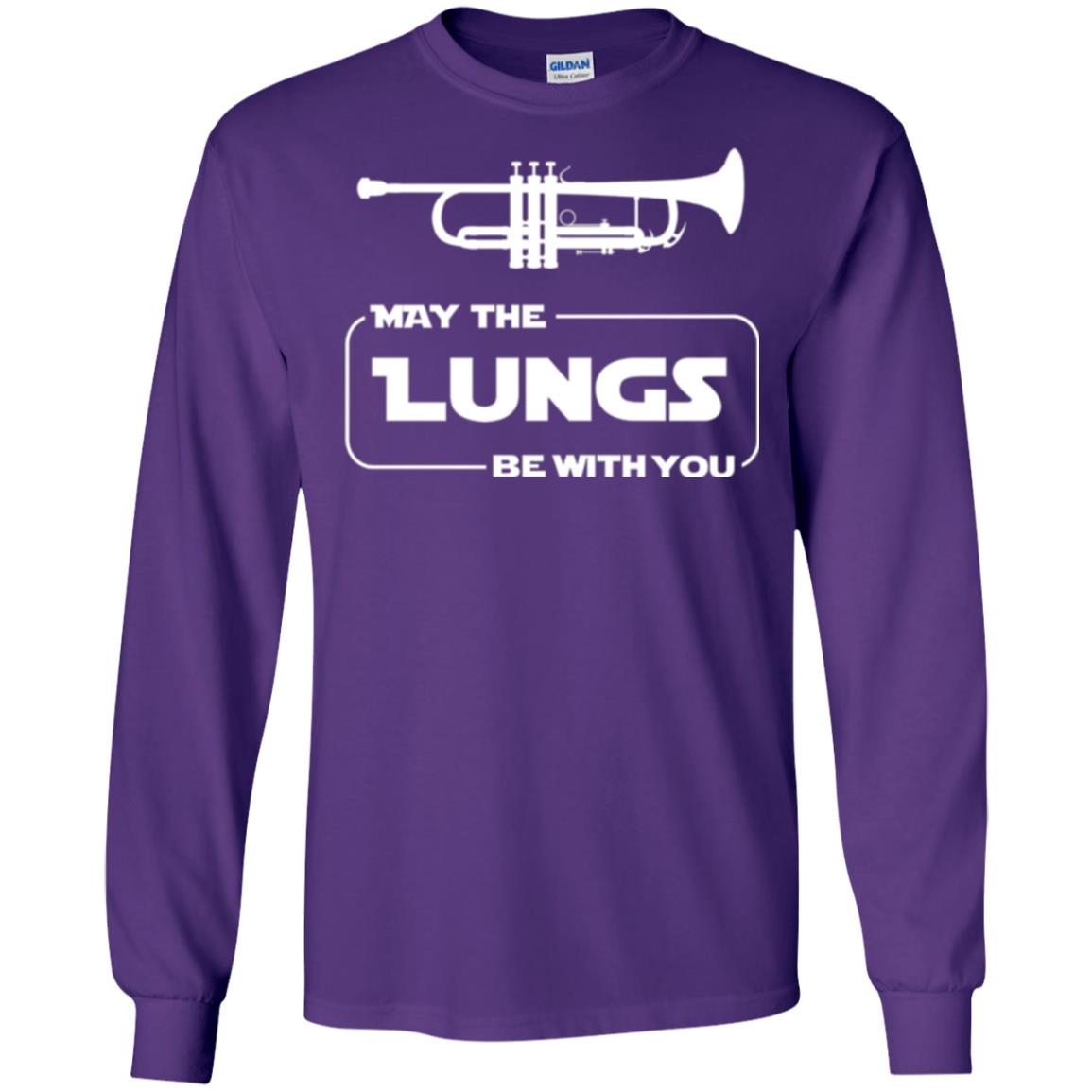 Funny Trumpet Player T-shirt May The Lungs Be With You Purple