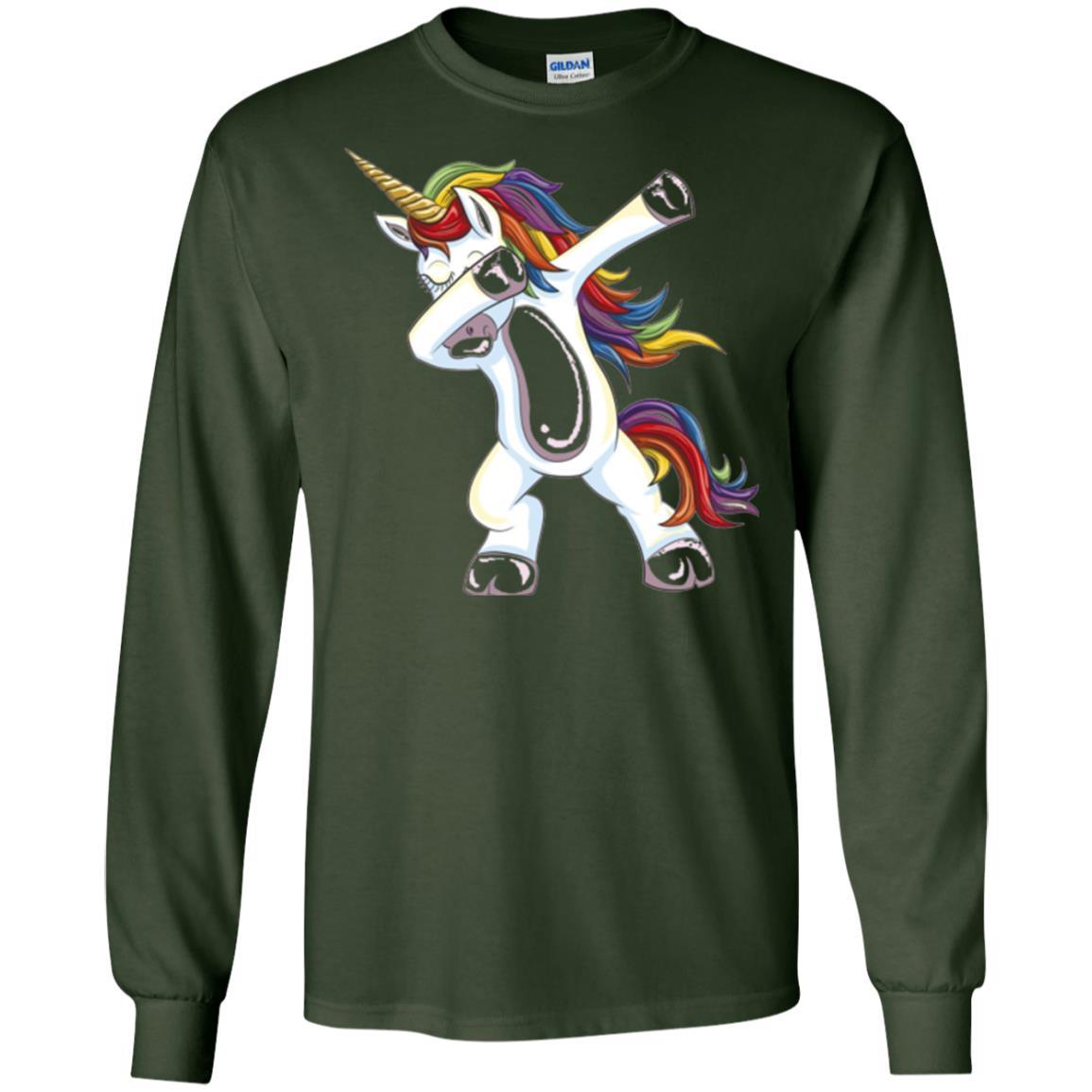 Funny Unicorn T-shirt Dabbing Unicorn T-shirt Forest Green