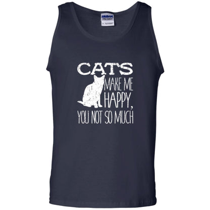 Cat Lover T-shirt Cats Make Me Happy You Not So Much Navy