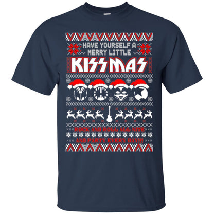 Christmas T-shirt Have Yourself A Merry Little Kissmas Navy