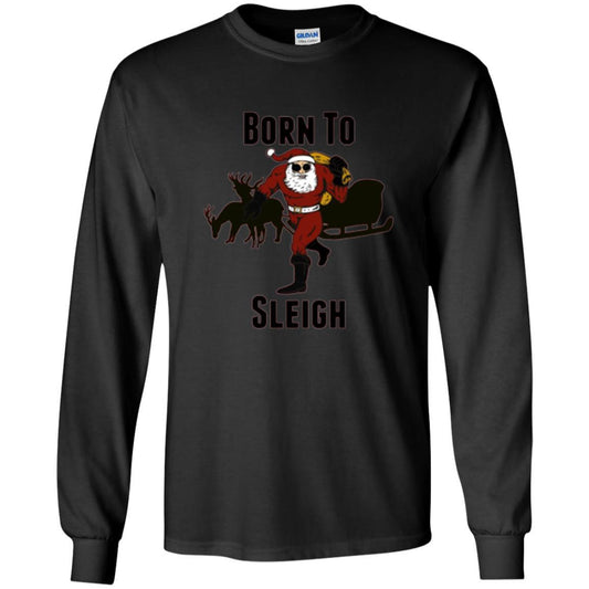 Christmas T-shirt Born To Sleigh T-shirt Black