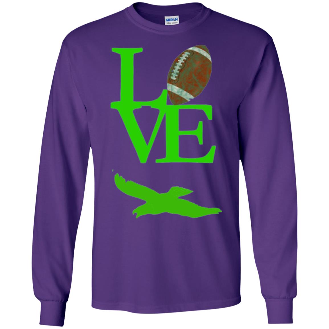 Football Lover T-shirt Love Football Flying Bird T-shirt Purple