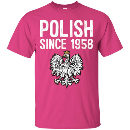 60th Birthday T-shirt Polish Since 1958 Heliconia