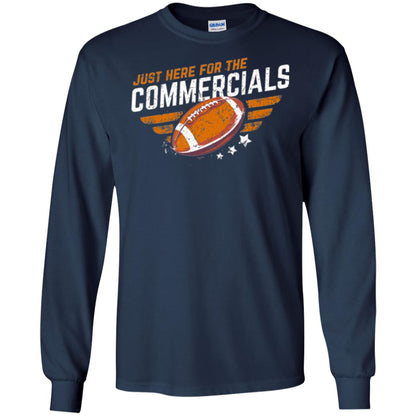 Football Lover T-shirt Just Here For The Commercials Navy
