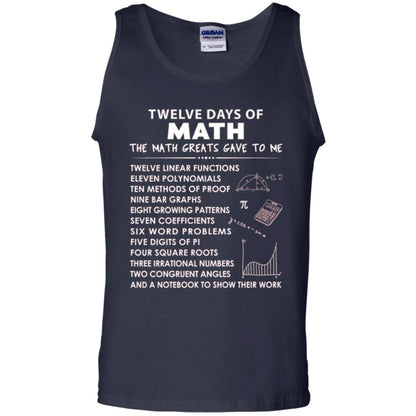 Math T-shirt Twelve Days Of Math Navy
