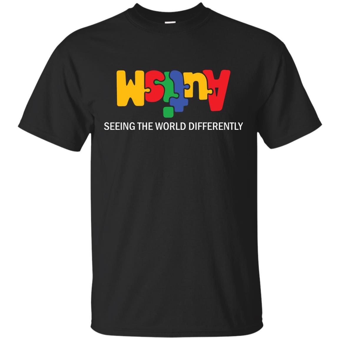 Autism Awareness T-shirt Seeing The World Differently Black