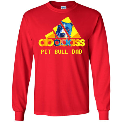 Abadass Pit Bull Dad Daddy Loves Pitbull Shirt Red