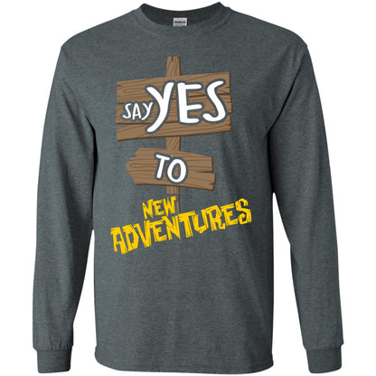 Say Yes To New Adventures Travel Explore Wanderlust Gift Shirt Dark Heather