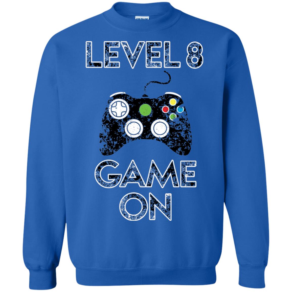 Kids Level 8 Game On 8th Birthday Gift T-shirt Royal