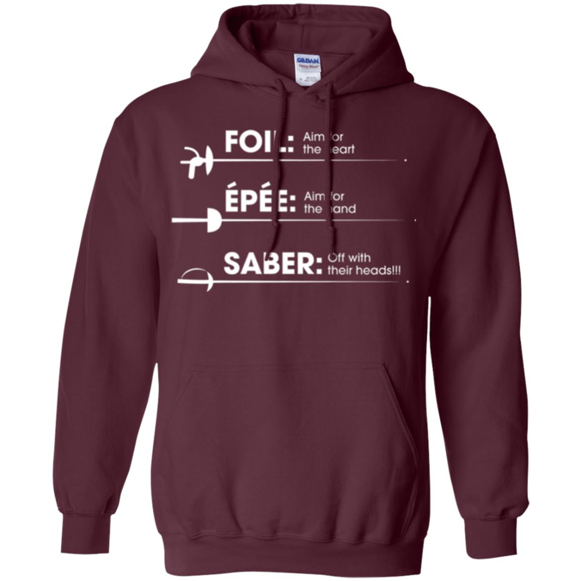 Fencing T-shirt Foil Saber Definition Maroon