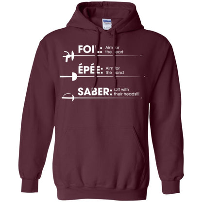 Fencing T-shirt Foil Saber Definition Maroon