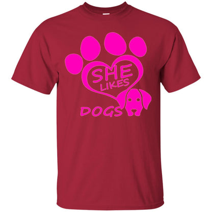 Dog Lovers Shirt She Likes Dogs Cardinal