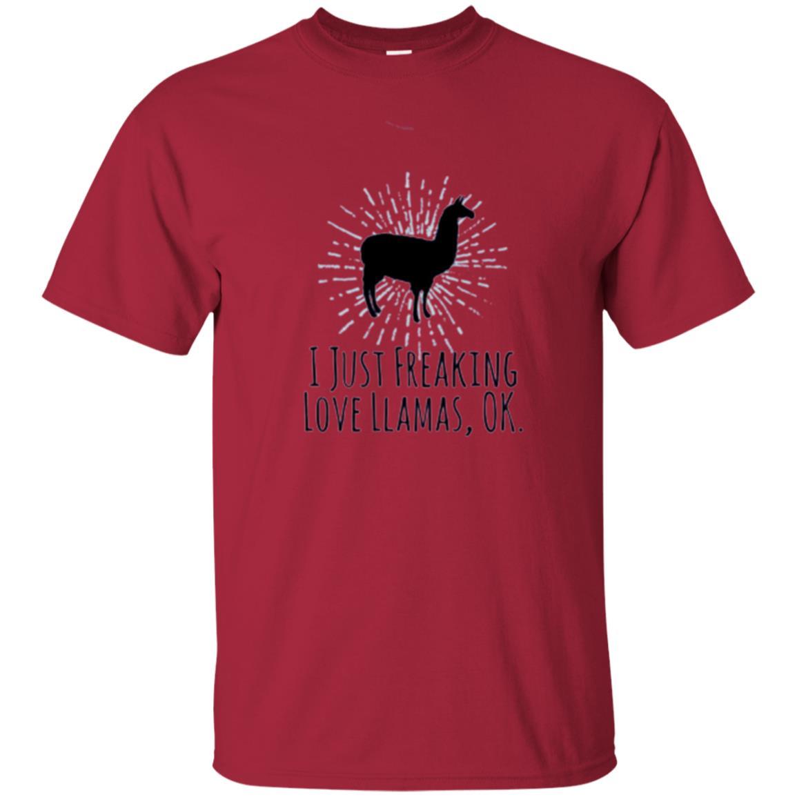 Llama Lover T-shirt I Just Freaking Love Llamas Ok Cardinal