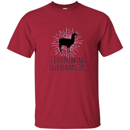 Llama Lover T-shirt I Just Freaking Love Llamas Ok Cardinal