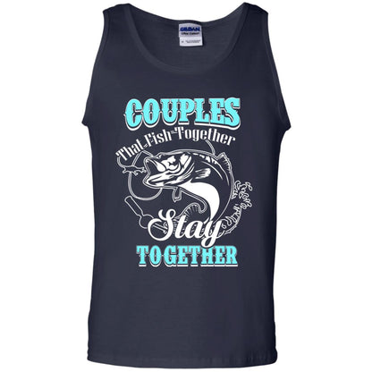 Couples That Fish Together Stay Together Fisherman T-shirt Navy