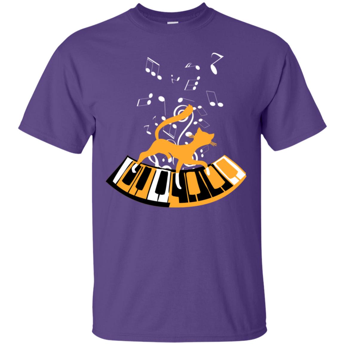 Cat Plays Piano Shirt For Mens Womens Purple
