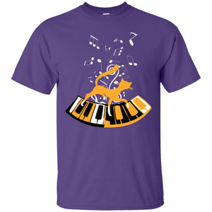 Cat Plays Piano Shirt For Mens WomensG200 Gildan Ultra Cotton T-Shirt