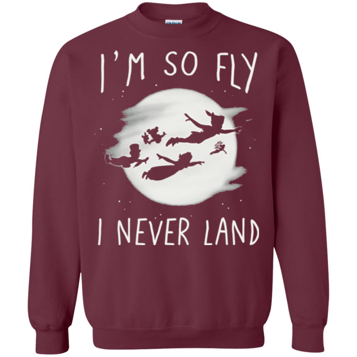 Film T-shirt Peter Pan So Fly Moon Silhouette Graphic Maroon
