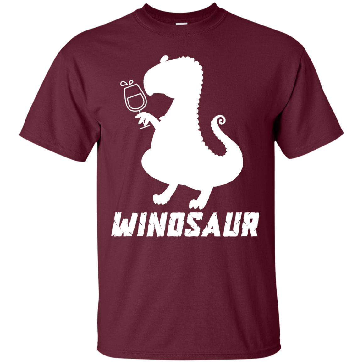 Drinking Party T-shirt Winosaur Wine Dinosaur Maroon