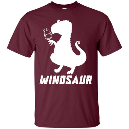 Drinking Party T-shirt Winosaur Wine Dinosaur Maroon