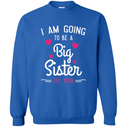 Family T-shirt I Am Going To Be A Big Sister Estimated 2018 Royal