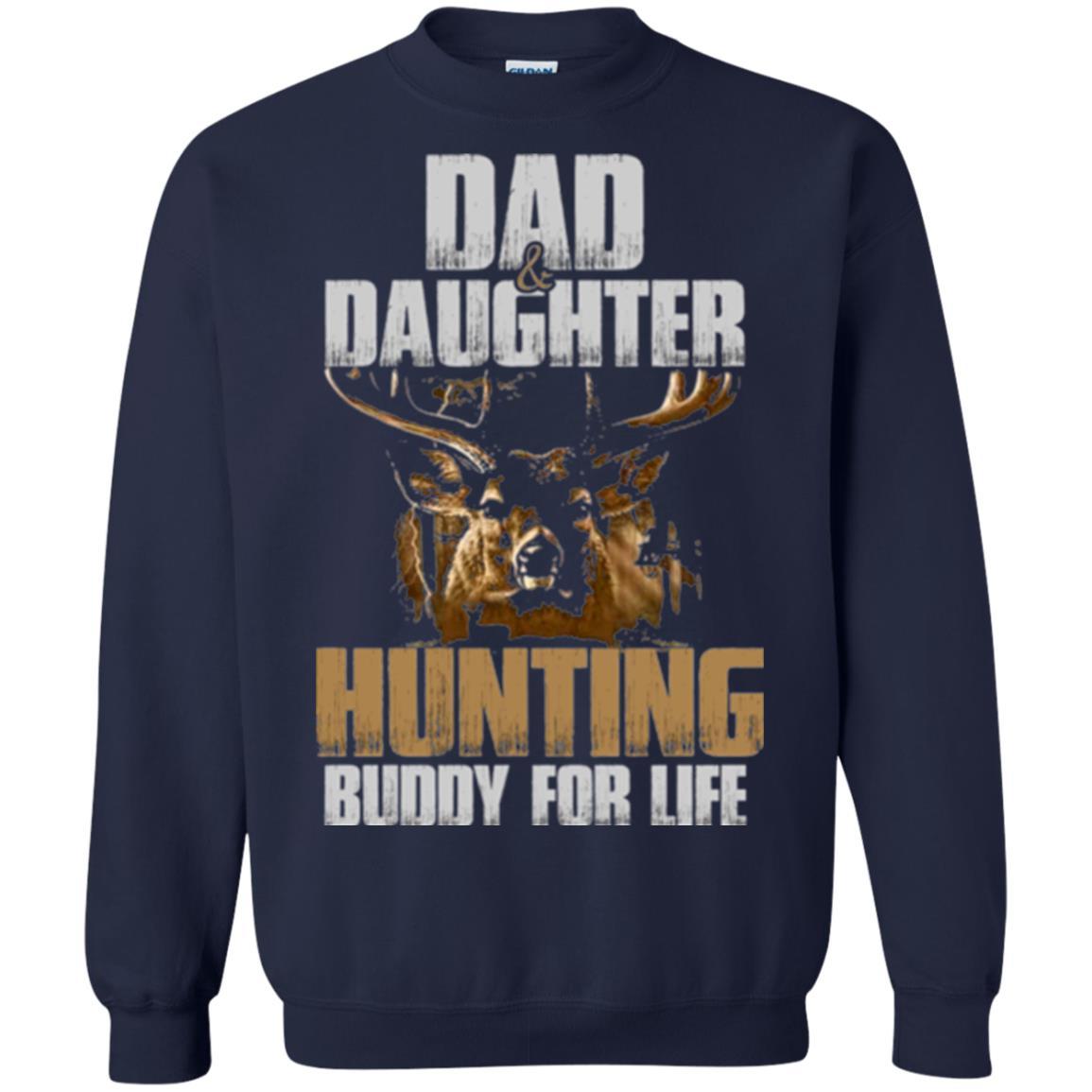 Family Christmas T-shirt Dad And Daughter Hunting Buddy For Life Navy