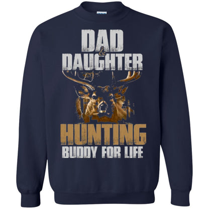 Family Christmas T-shirt Dad And Daughter Hunting Buddy For Life Navy
