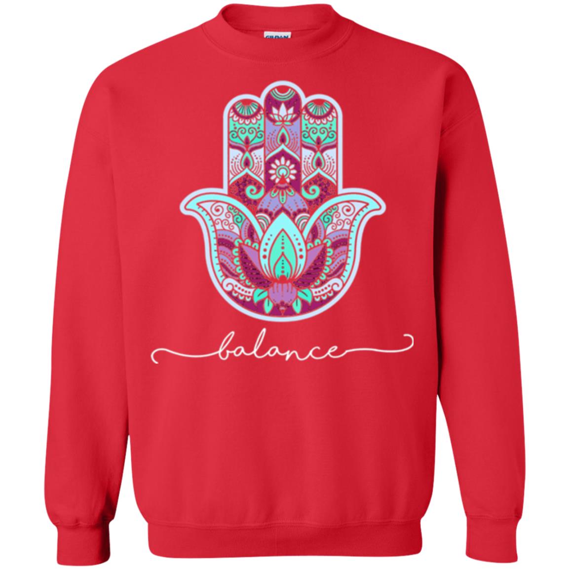 Balance Yoga Gym Hamsa T-shirt Red