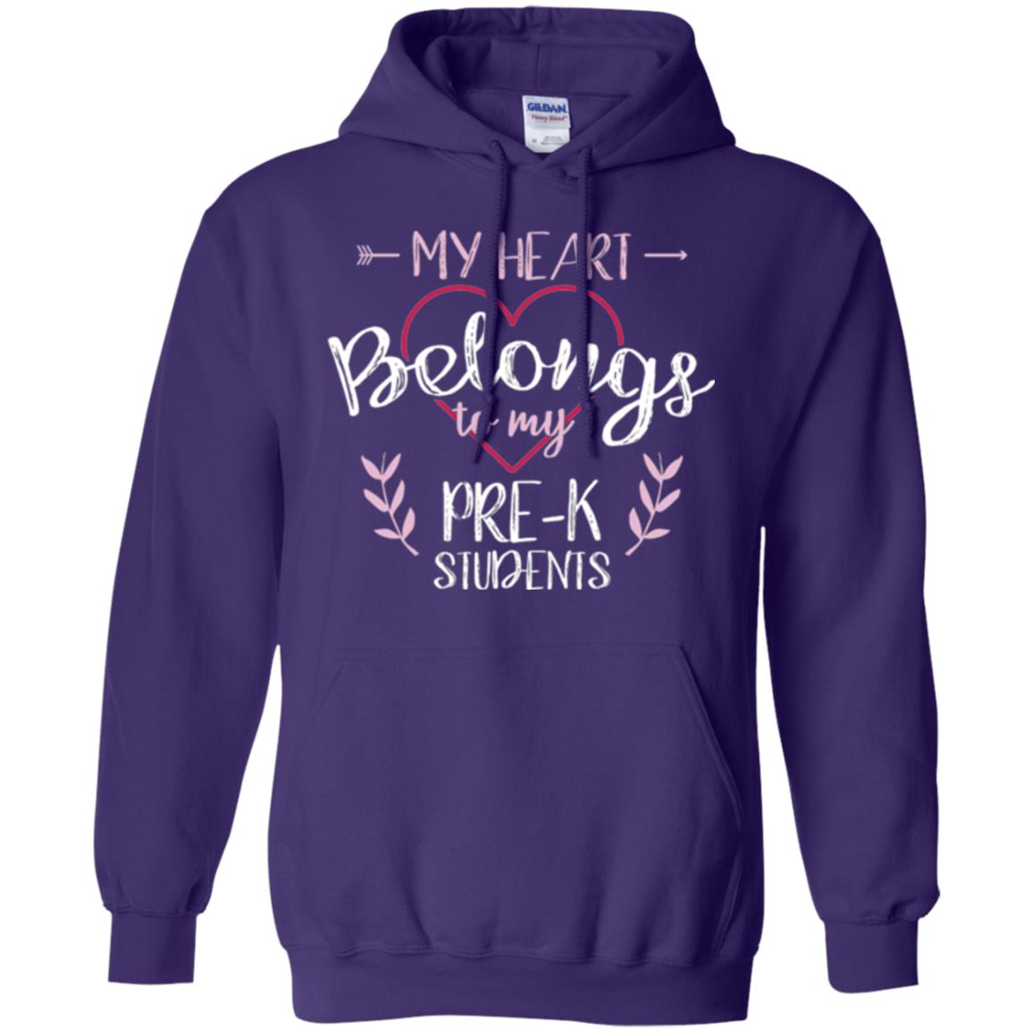 Teacher T-shirt My Heart Belongs To My Pre-k Students Purple