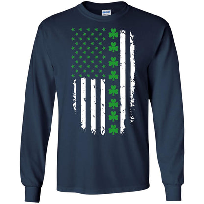 St. Patrick's Day T-shirt Irish American Flag T-shirt Navy