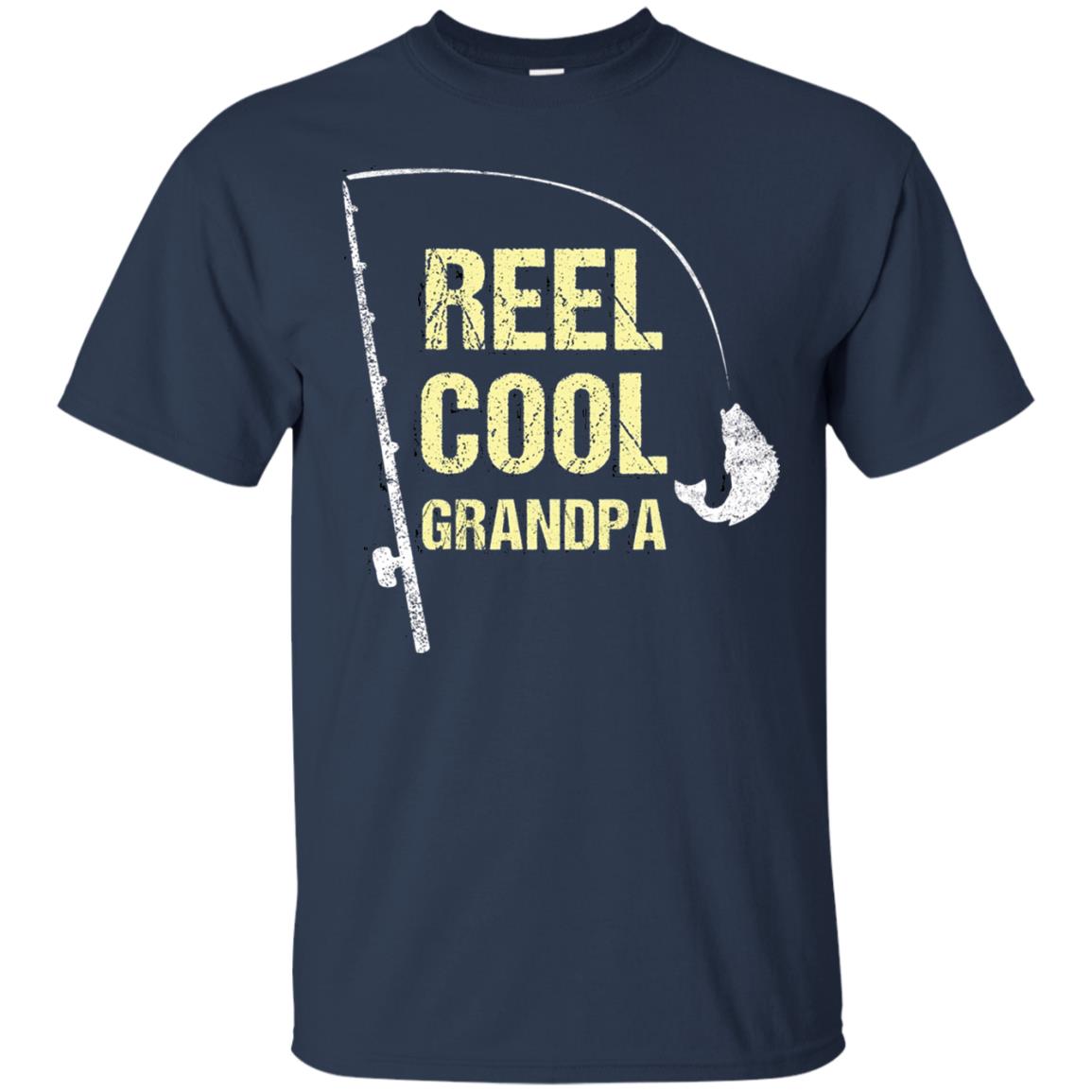 Reel Cool Grandpa Fisherman T-shirt Navy