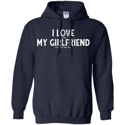 Funny Gamer T-shirt I Love My Girlfriend Lets Me Play Video Games Navy