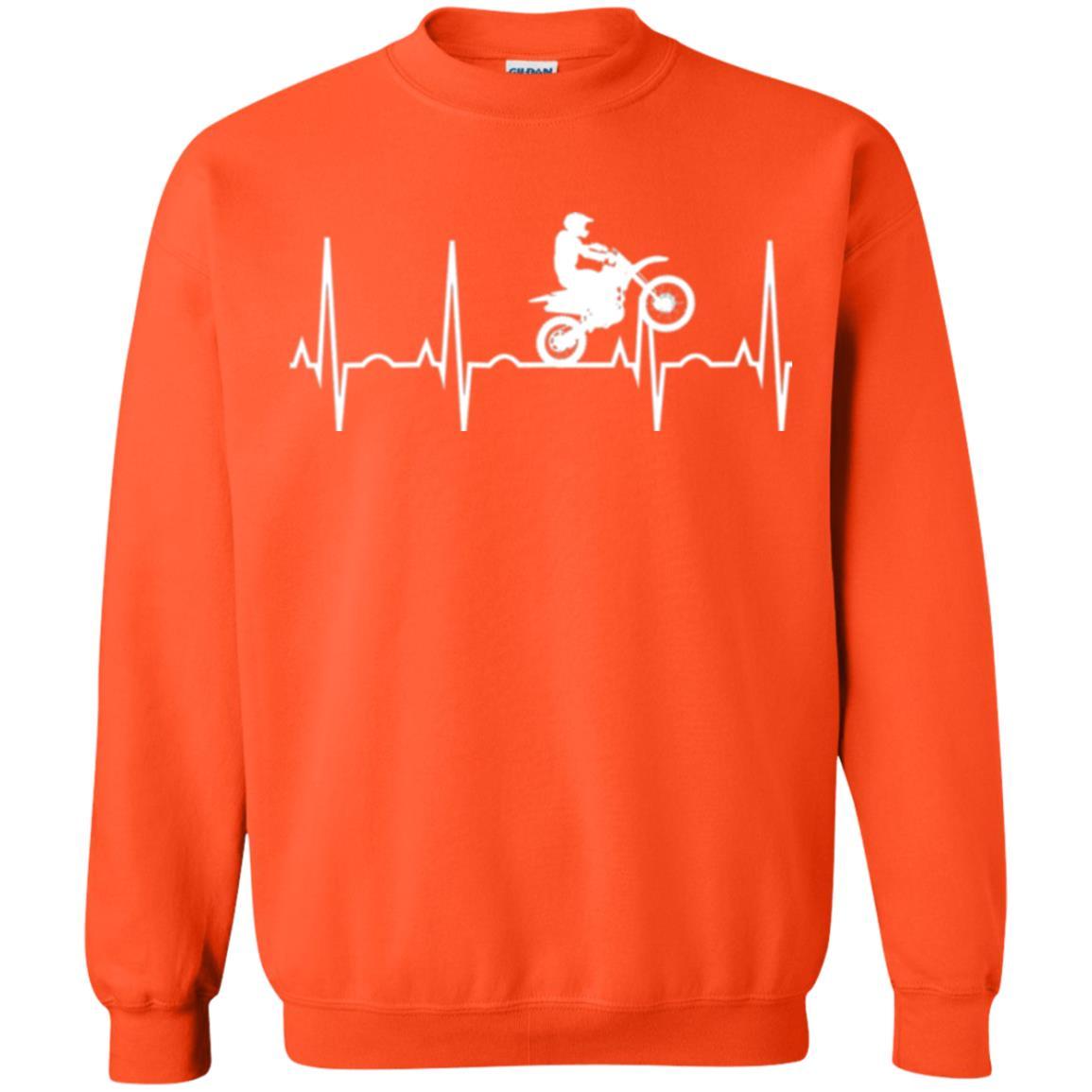 Dirt Bike Rider T-shirt Dirt Bike Heartbeat T-shirt Orange