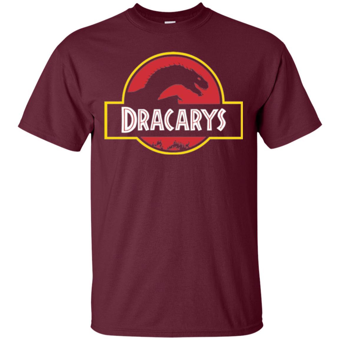 Dinosaur T-shirt Dracarys Dragon Parody Maroon
