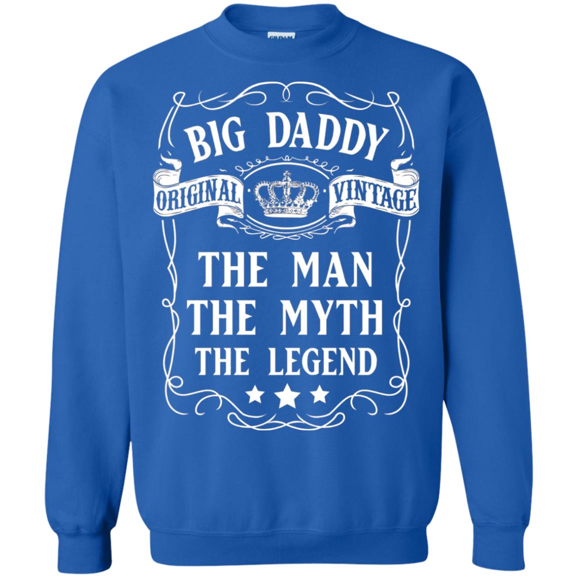 Big Daddy Original Vintage The Man Myth Legend Grandfather T-shirt Royal
