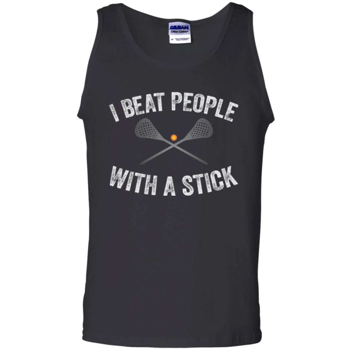 Lacrosse Lover T-shirt I Beat People With A Stick Black