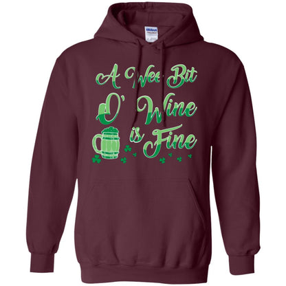 A Wee Bit O’ Wine Is Fine St. Patrick's Day T-shirt Maroon