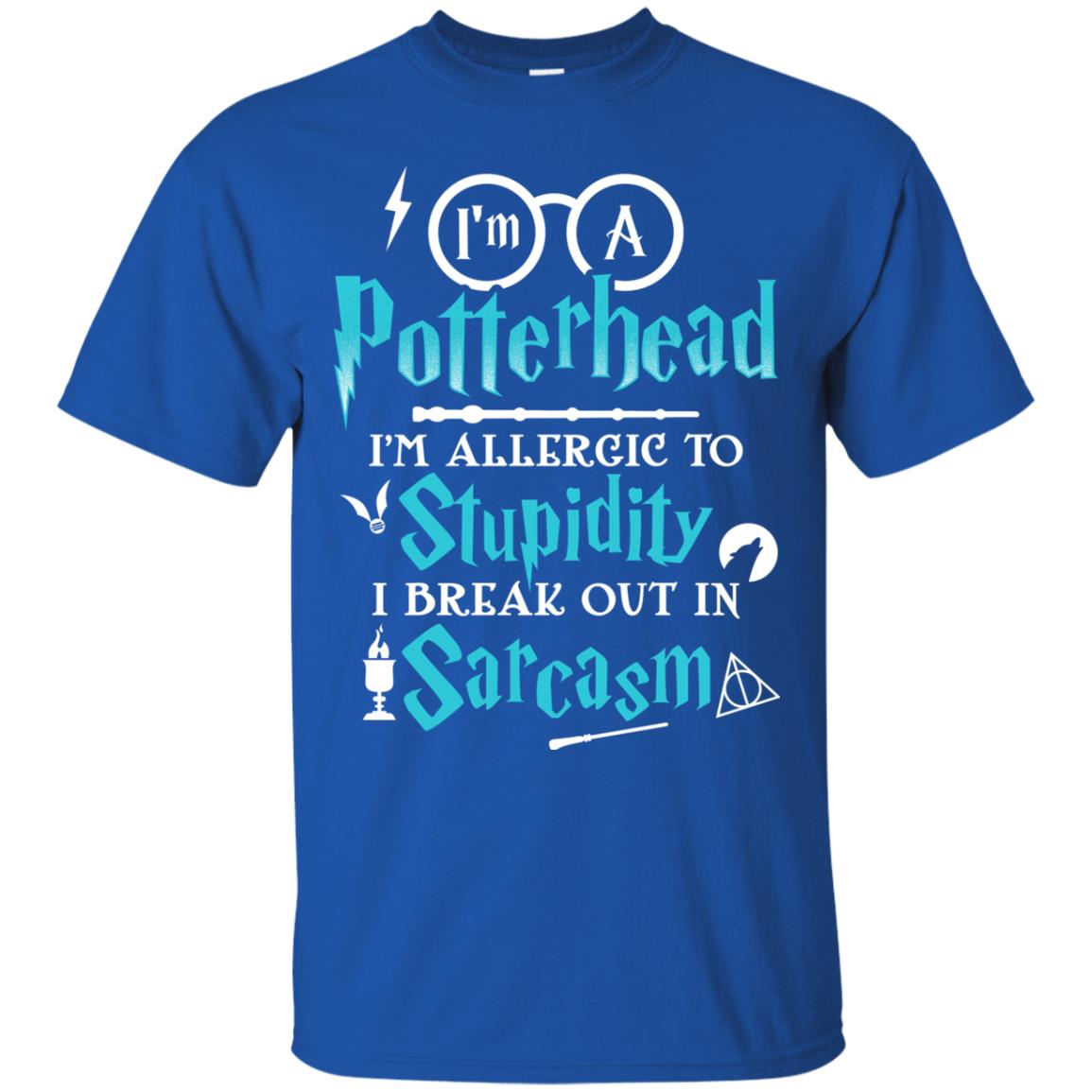 I_m A Potterhead I_m Allergic  To Stupidity I Break Out In Sarcasm Harry Potter Fan T-shirtG200 Gildan Ultra Cotton T-Shirt